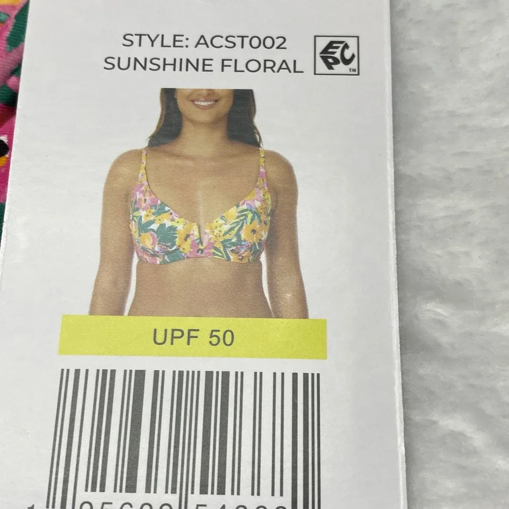 Anne Cole Floral Bikini Set Underwire Top Convertible Bottoms XX-Large NWT‎